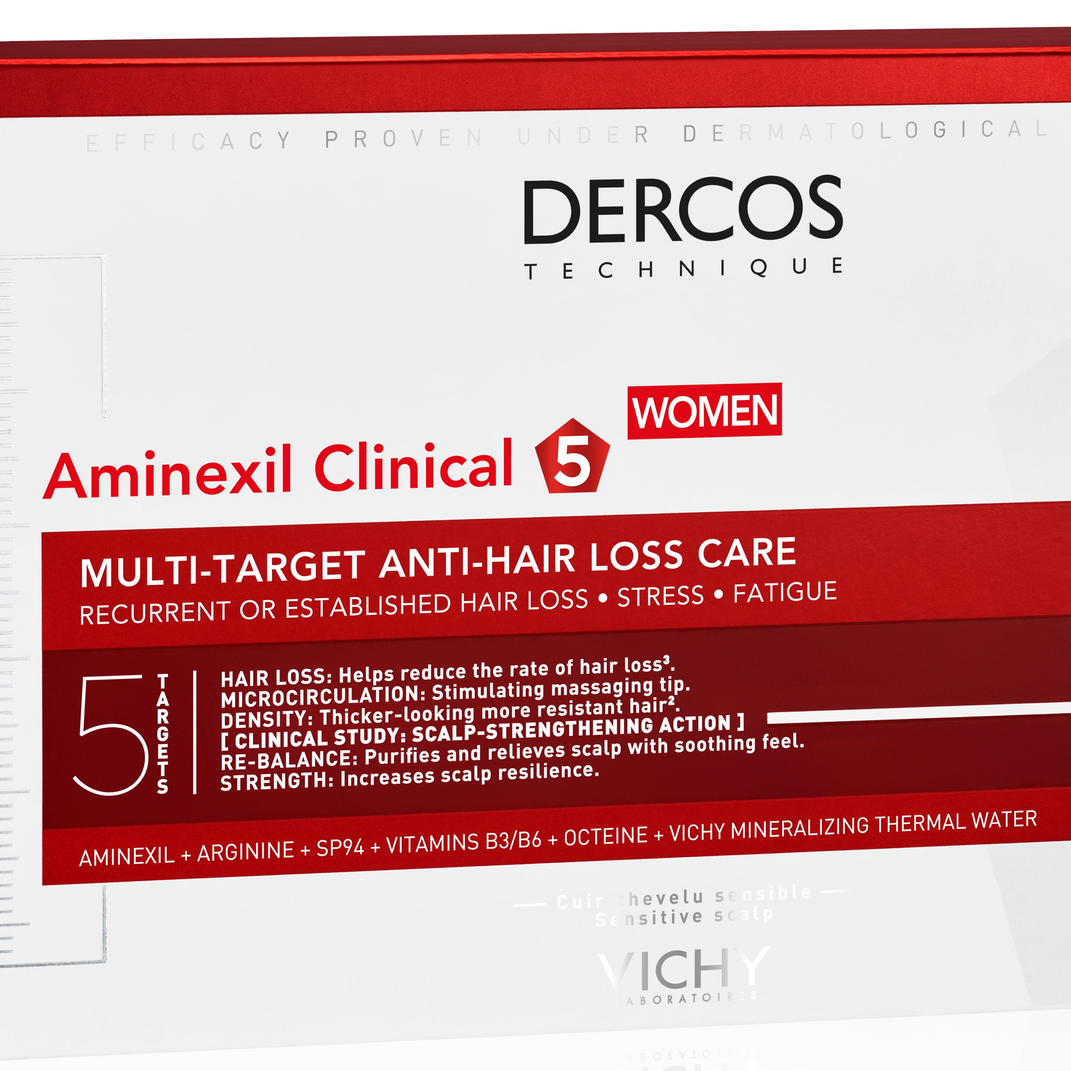 VICHY DERCOS aminexil clinical soin traitant anti-chute 21 x 6 ml