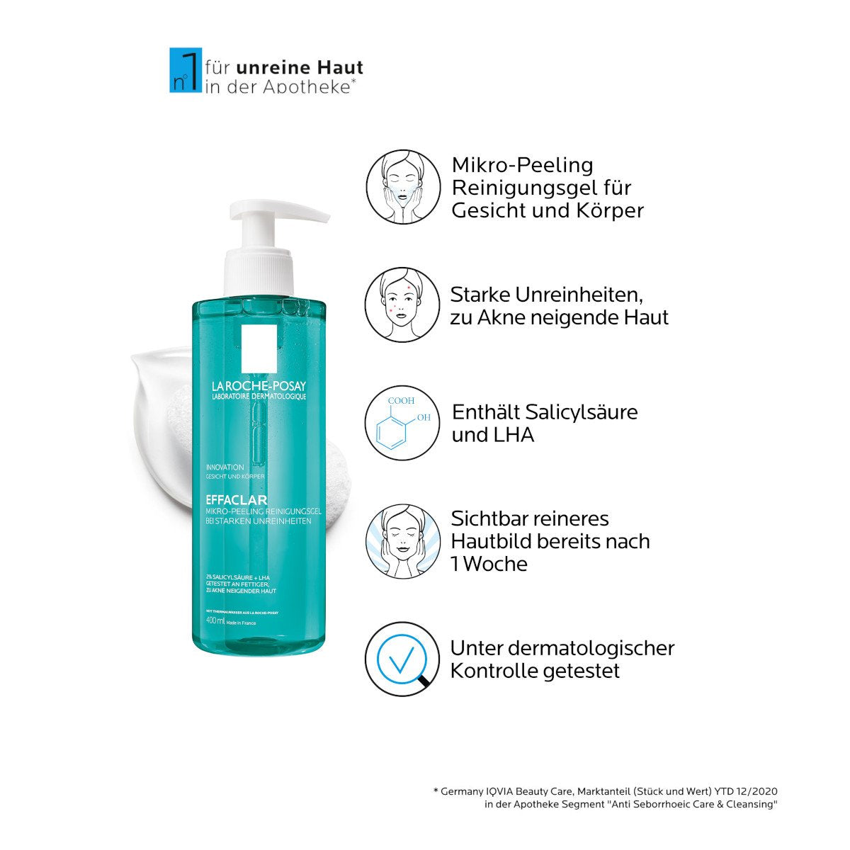 LA ROCHE POSAY EFFACLAR gel purifiant micro-peeling 200 ml