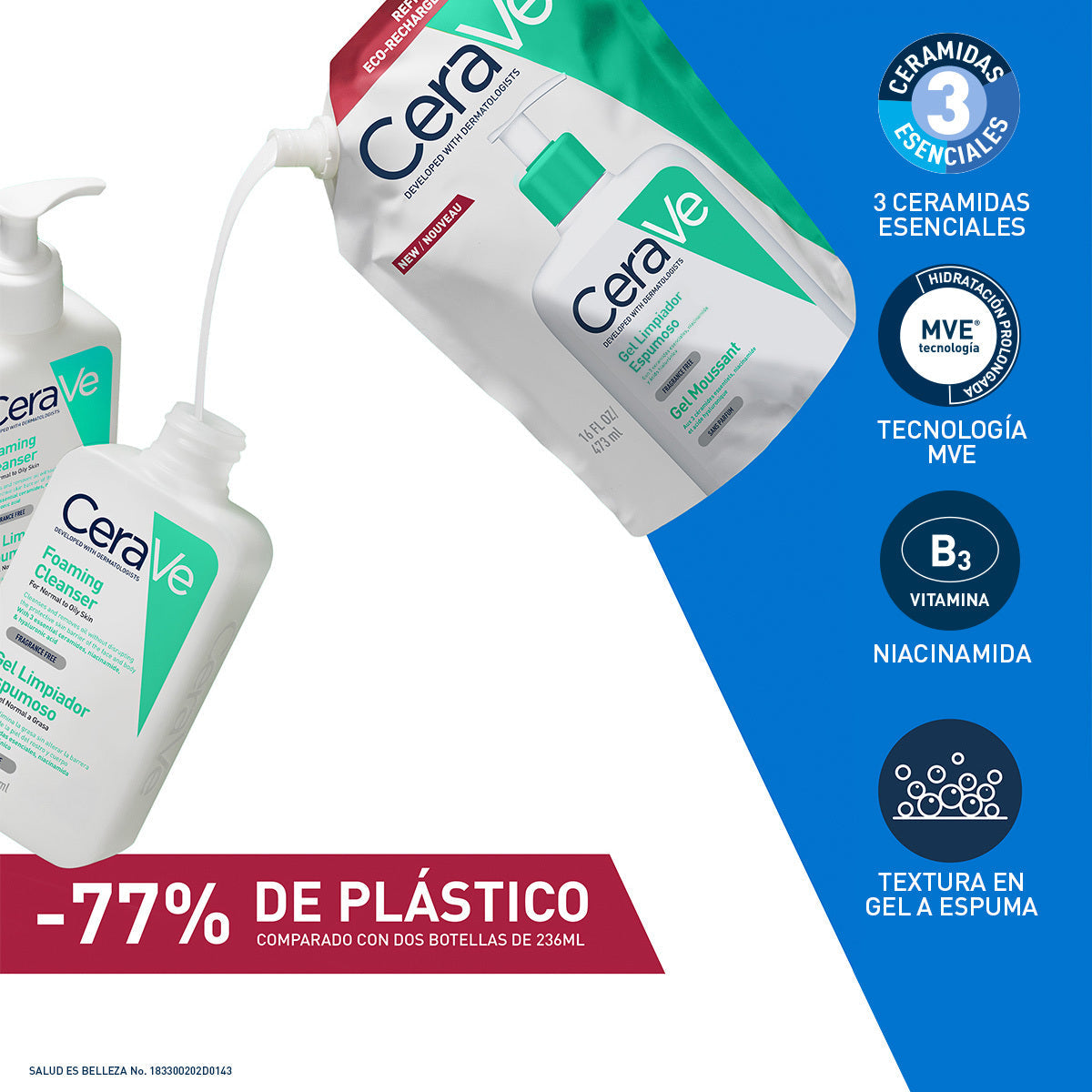 CERAVE Foaming CLEANSING GEL refill 473 ml