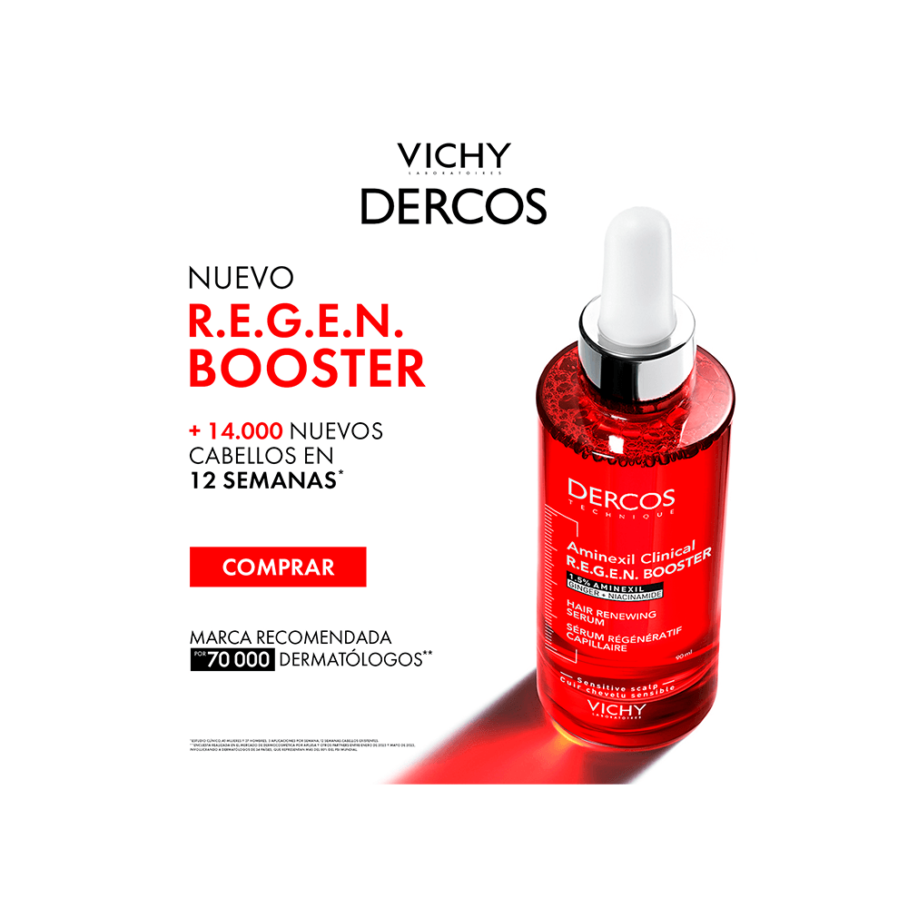 VICHY DERCOS AMINEXIL CLINICAL REGEN booster serum anti-hair loss and hair regeneration 90 ml
