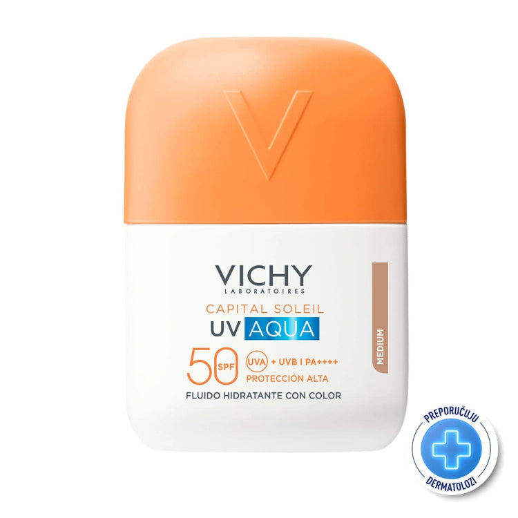 VICHY CAPITAL SOLEIL UV AQUA moisturizing fluid with color SPF50 #Medium 50 ml