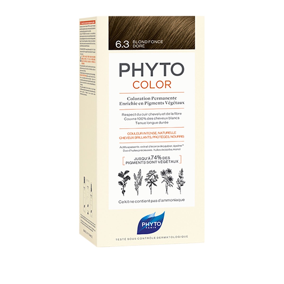 PHYTOCOLOR #6.3-rubio oscuro dorado 4 u
