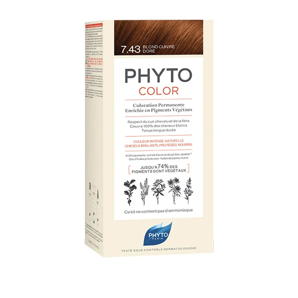 PHYTOCOLOR #7.43-rubio dorado cobrizo 4 u