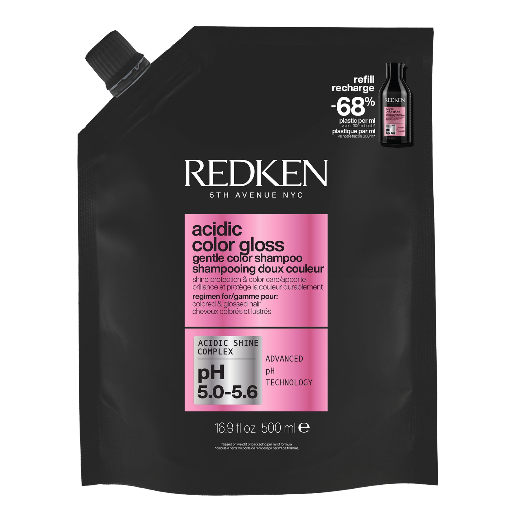 REDKEN ACIDIC COLOR GLOSS sulfate-free shampoo boosts the shine of your color refill 500 ml