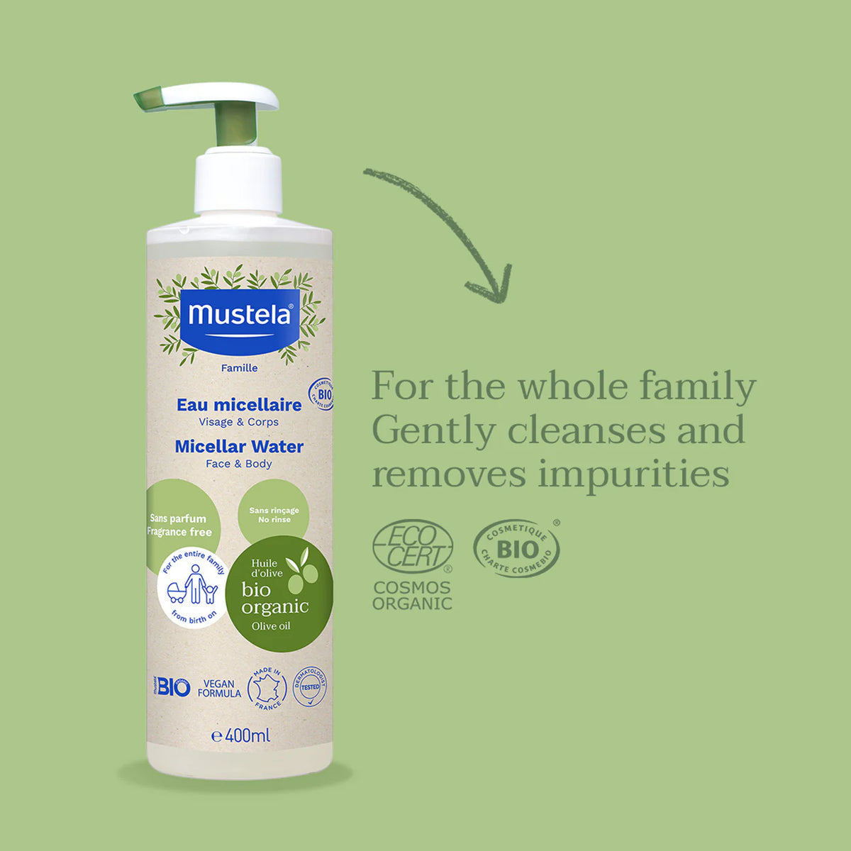 MUSTELA BIO BABY micellar water without rinsing 400 ml