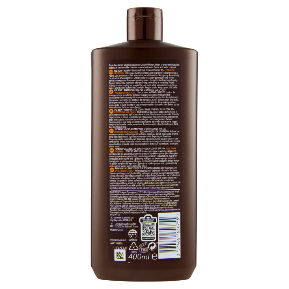 PIZ BUIN ALLERGY lotion SPF50 400 ml
