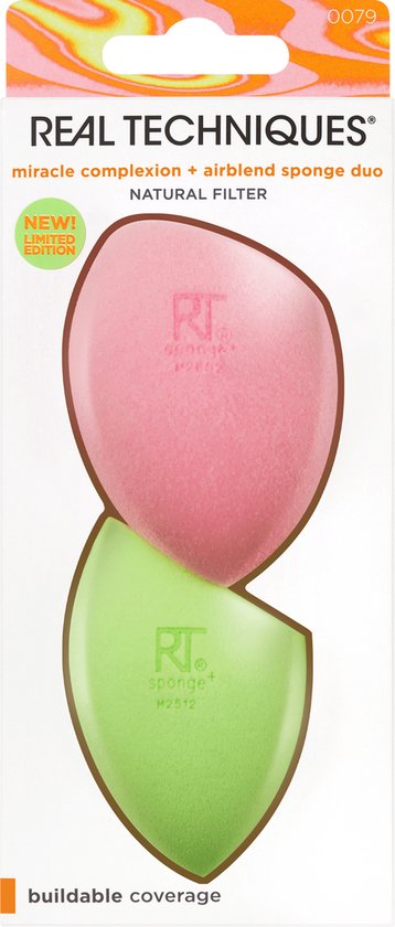 REAL TECHNIQUES MIRACLE COMPLEXION + AIRBLEND sponge duo limited edition 2 u