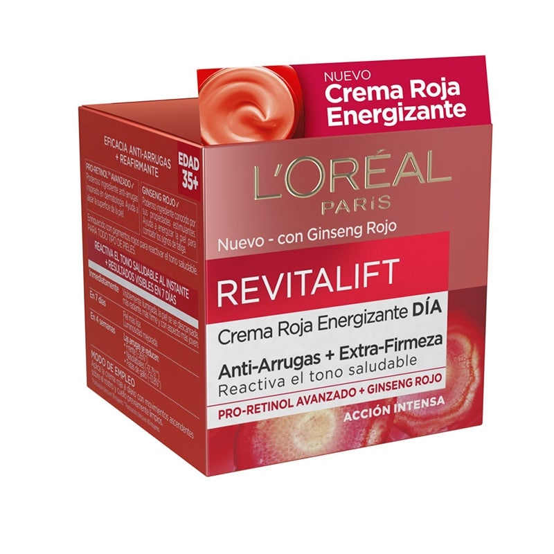 L'ORÉAL PARIS REVITALIFT GINSENG ROJO crema día energizante 50 ml