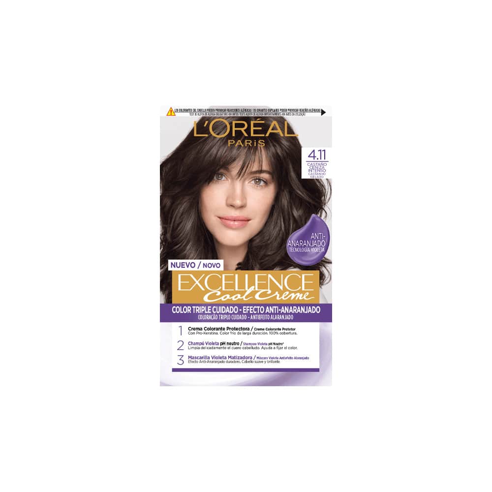 L'ORÉAL PARIS EXCELLENCE COOL hair dye #4.11-intense ash brown 192 ml