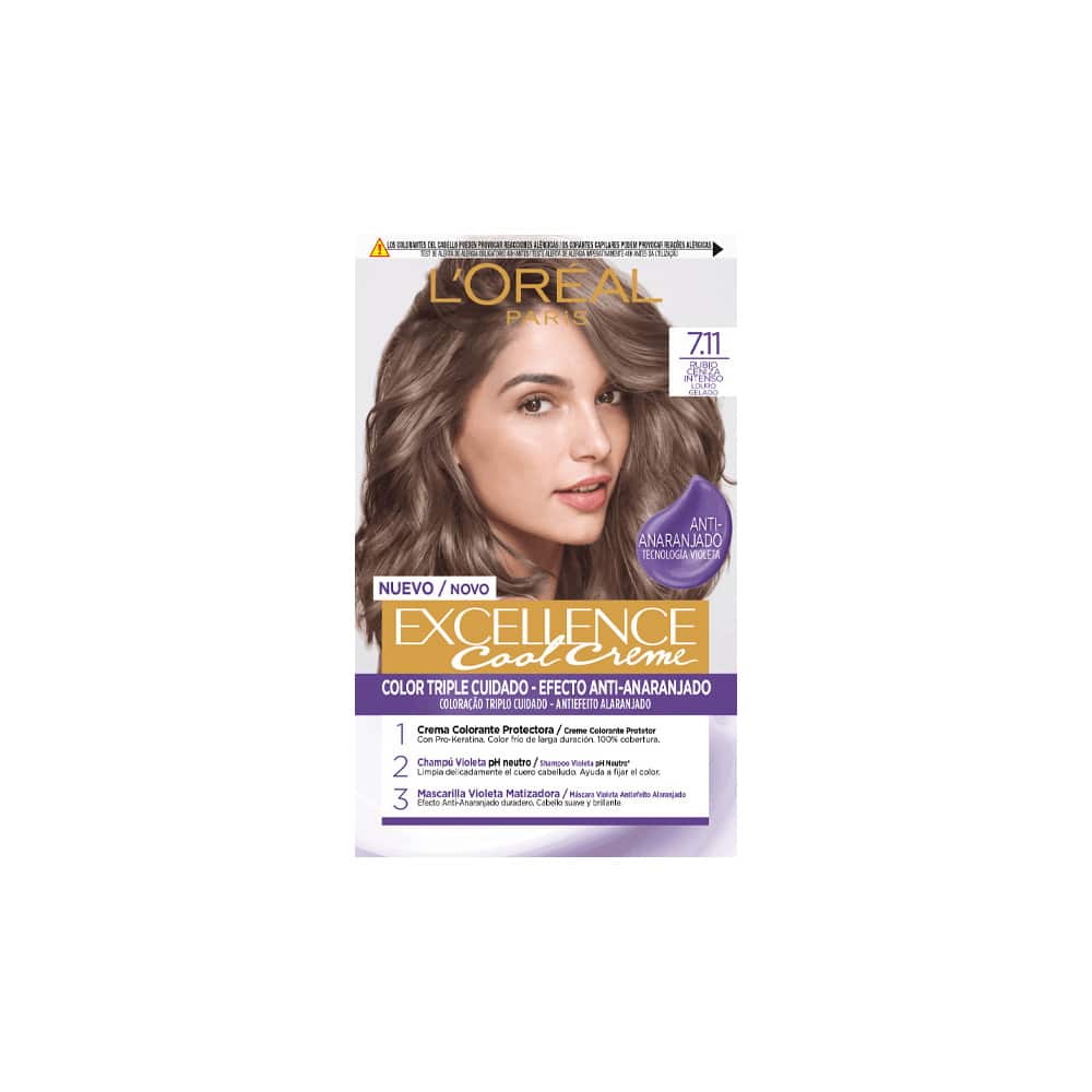 L'ORÉAL PARIS EXCELLENCE COOL dye #7.11-intense ash blonde 192 ml