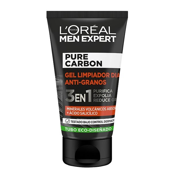 L'ORÉAL PARIS MEN EXPERT pure charcoal anti-pimple cleansing gel 3 in 1 100 ml