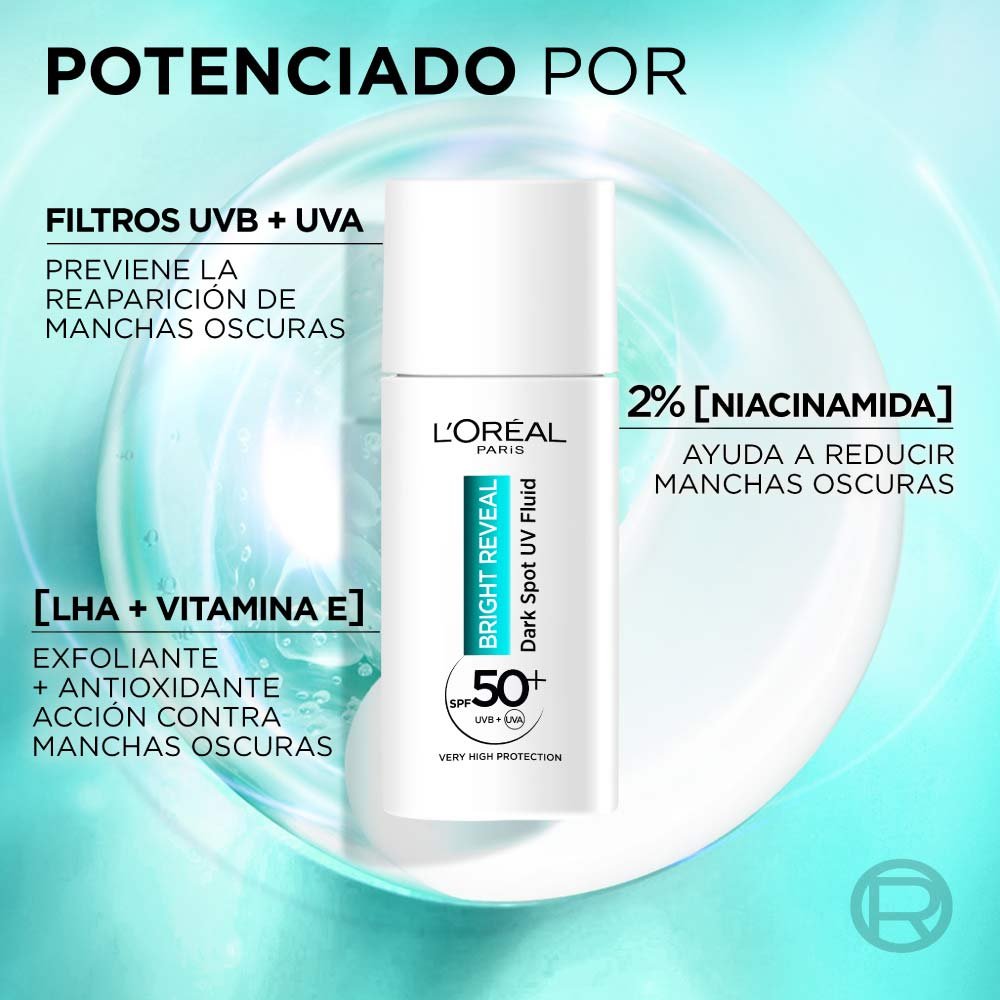 L'ORÉAL PARIS BRIGHT REVEAL NIACINAMIDA anti-spot fluid SPF50+ 50 ml