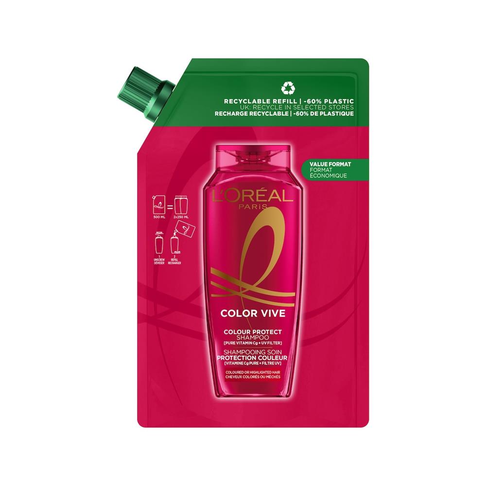 L'ORÉAL PARIS ELVIVE COLOR-VIVE protective shampoo refill eco pack 500 ml