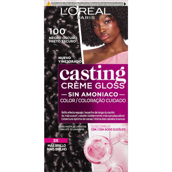 L'ORÉAL PARIS CASTING CREME GLOSS #100 - dark black 180 ml