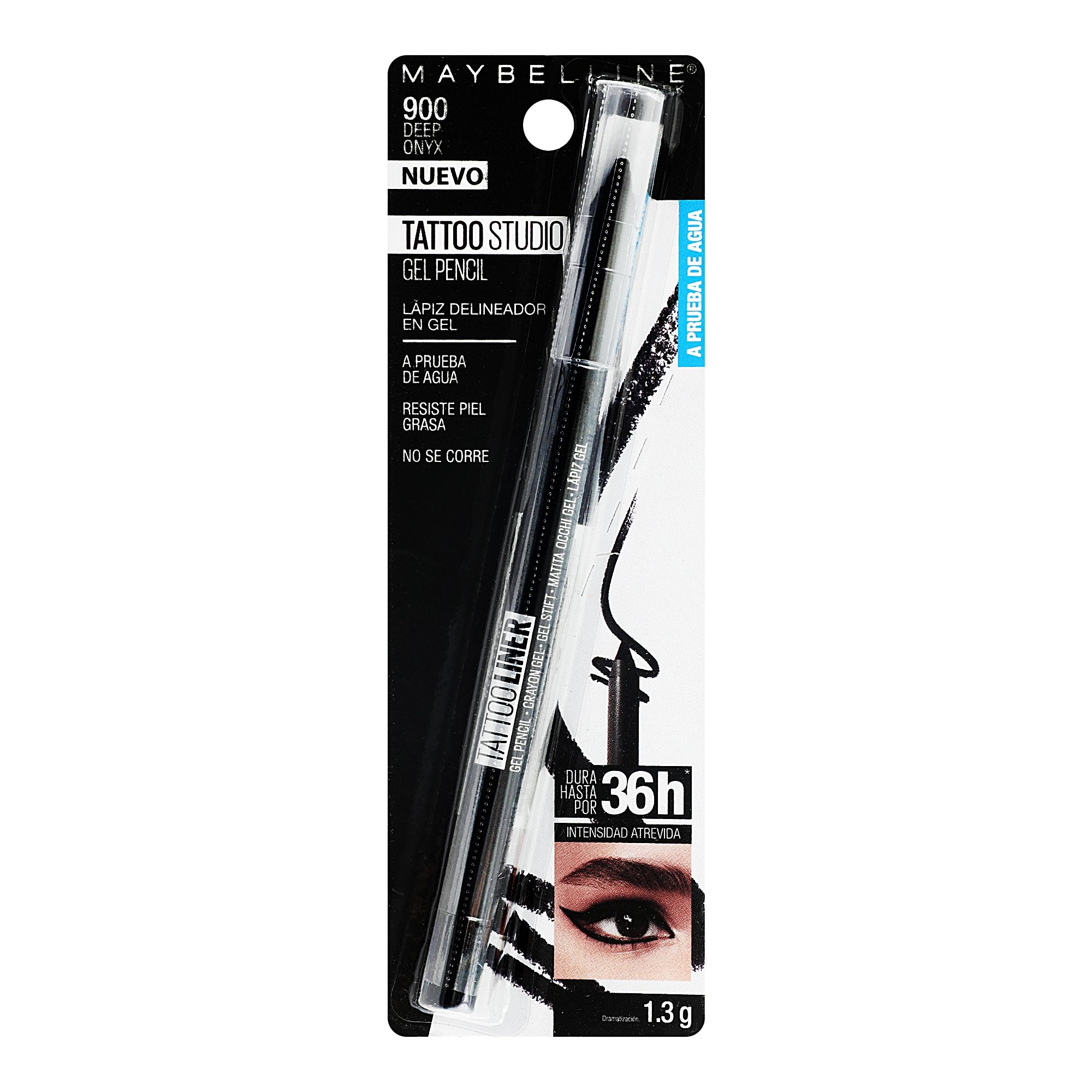 MAYBELLINE TATTOO LINER gel pencil #900-deep onix black