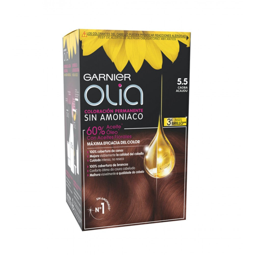 GARNIER OLIA coloración permanente sin amoniaco #5.5-caoba 1 u