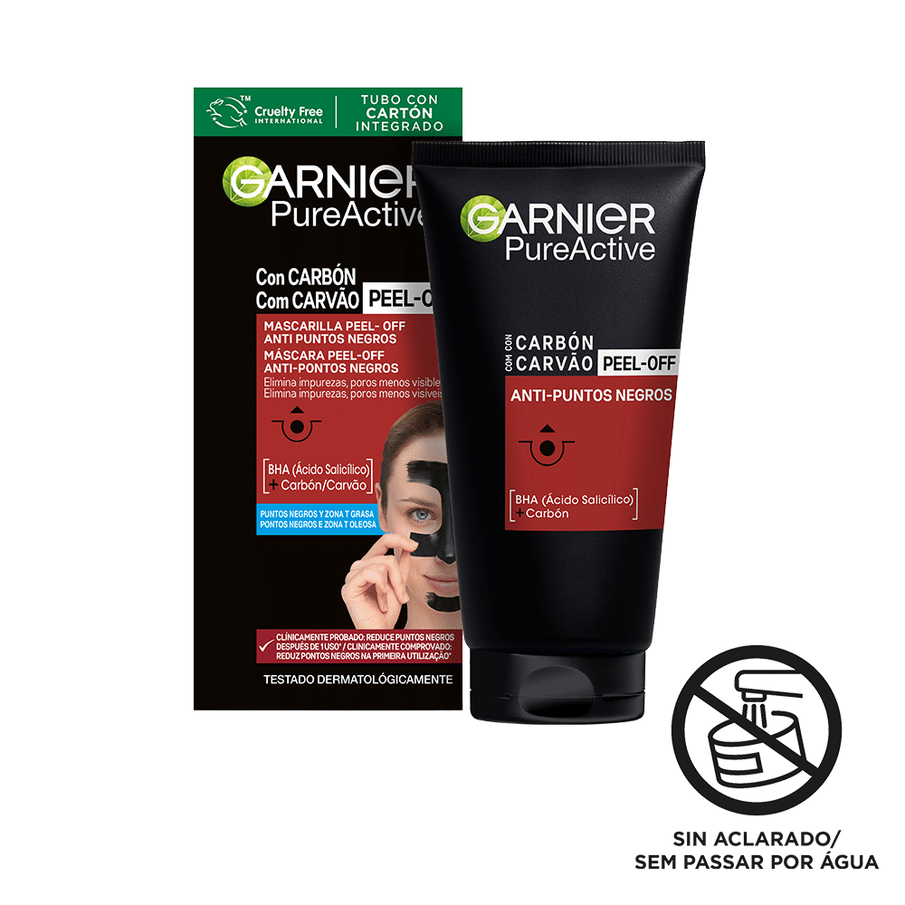 GARNIER PURE ACTIVE CARBON mascarilla peel-off anti-puntos negros 50 ml