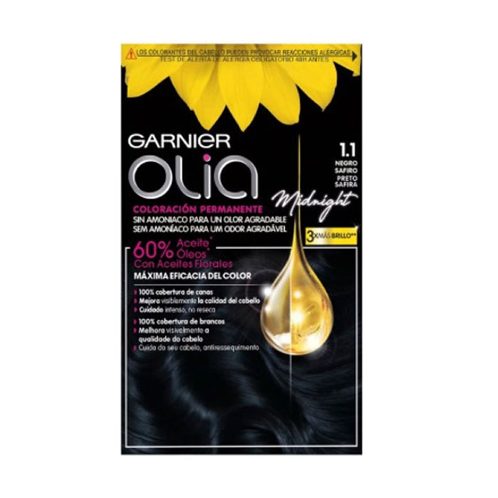 GARNIER OLIA coloración permanente sin amoniaco #1.10-negro zafiro 1 u