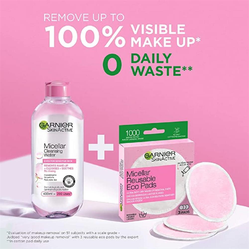 GARNIER SKINACTIVE soft washable makeup remover pads 3 units