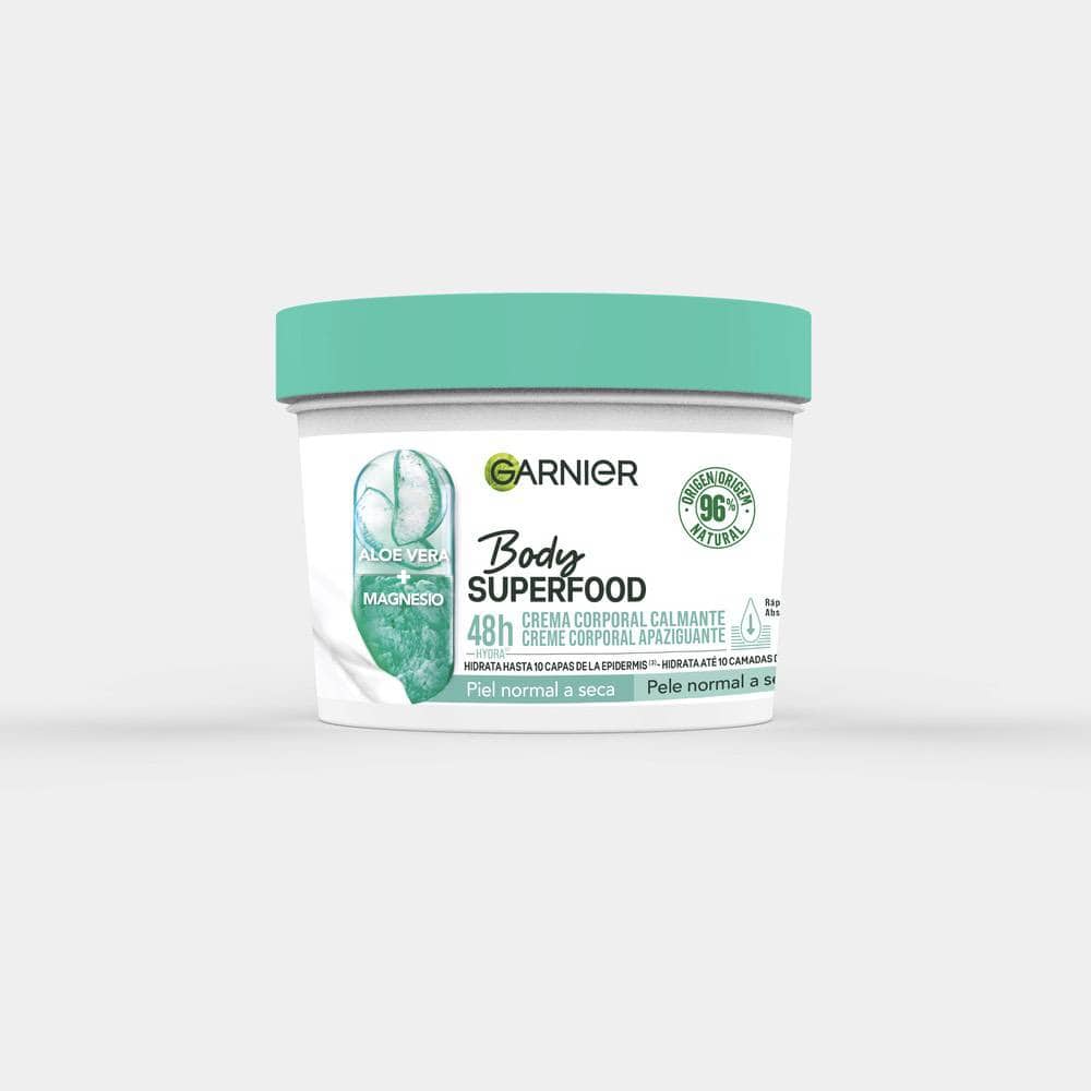 GARNIER BODY SUPERFOOD ALOE VERA crema corporal calmante piel normal a seca 380 ml
