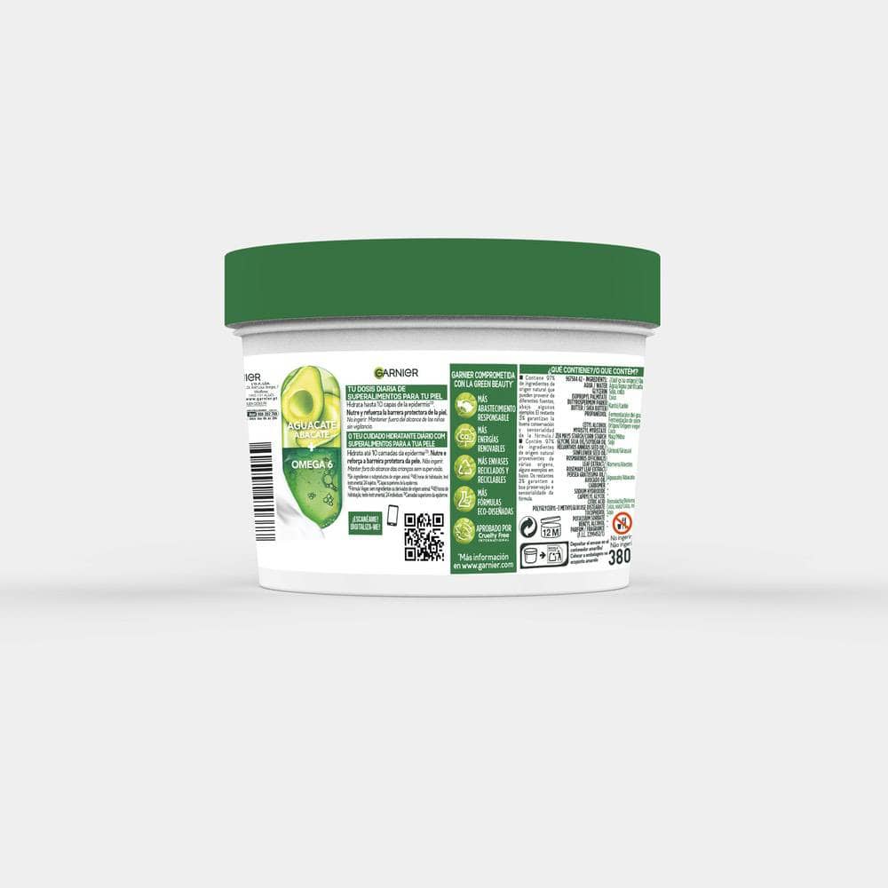 GARNIER BODY SUPERFOOD AGUACATE crema corporal nutritiva piel seca a muy seca 380 ml