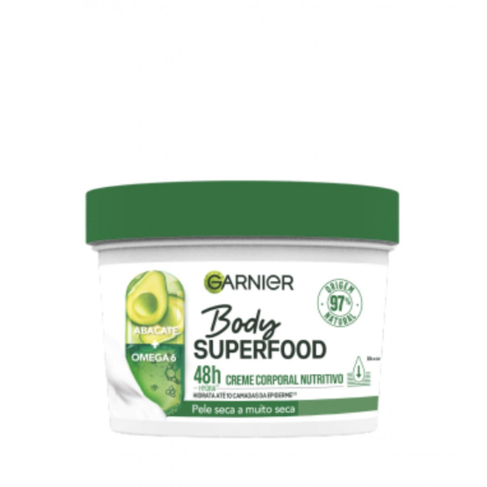 GARNIER BODY SUPERFOOD AGUACATE crema corporal nutritiva piel seca a muy seca 380 ml