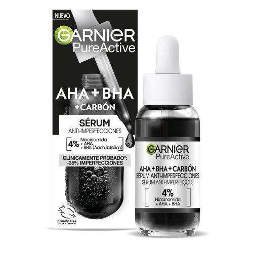 GARNIER PURE ACTIVE AHA + BHA + CARBÓN sérum anti-imperfecciones 30 ml