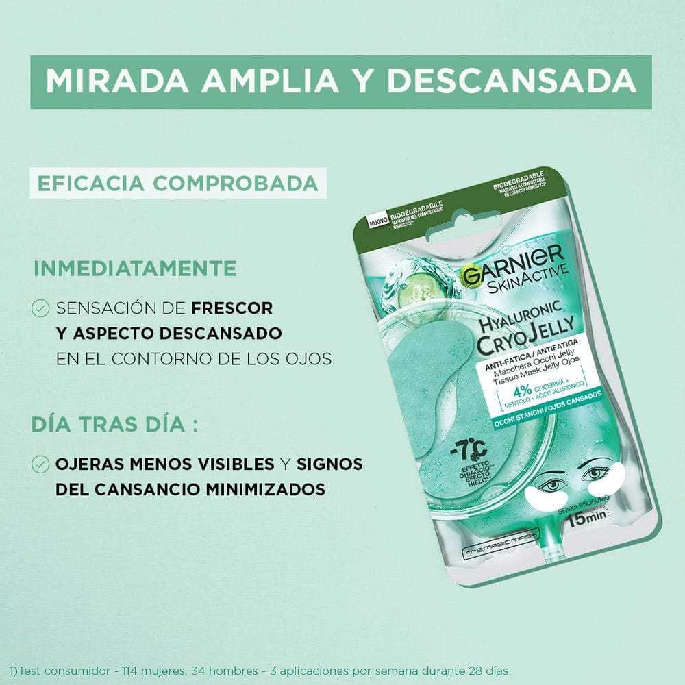 GARNIER SKINACTIVE Hyaluronic CryoJelly Anti-Fatigue Mask for Tired Eyes and Ice Effect 5g