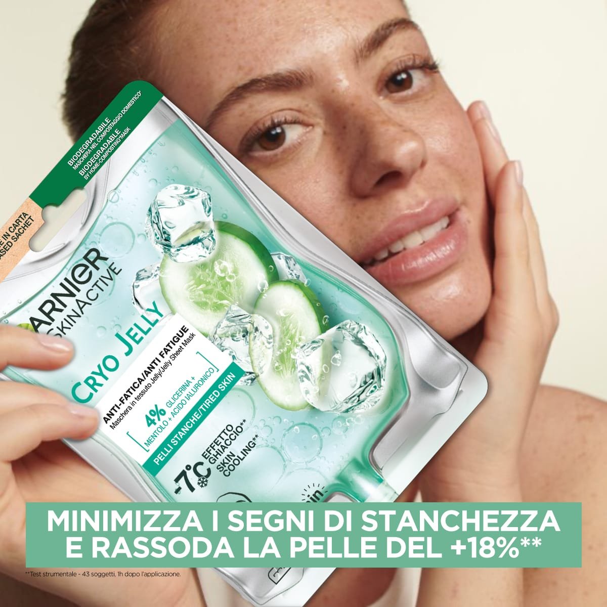 GARNIER SKINACTIVE Hyaluronic Acid CryoJelly Anti-Fatigue Mask for Tired Skin, Ice Effect, 5 g