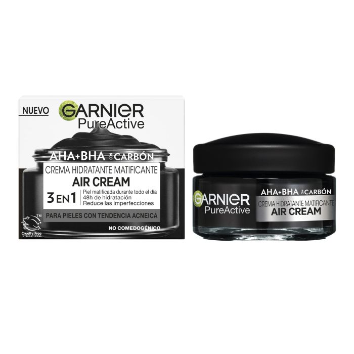 GARNIER PURE ACTIVE AHA + BHA + CARBÓN crema hidratante matificante 50 ml