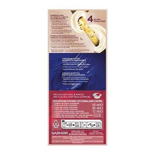 GARNIER COLOR SENSATION luminous blonde dye without fading for dark hair #Louro Café 5 u