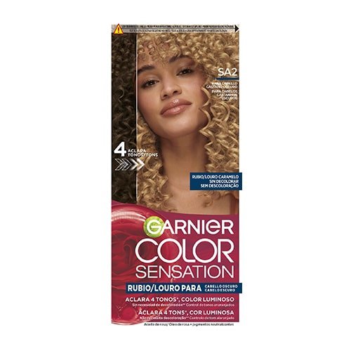 GARNIER COLOR SENSATION luminous blonde dye without fading for dark hair #Louro Caramel 5 u
