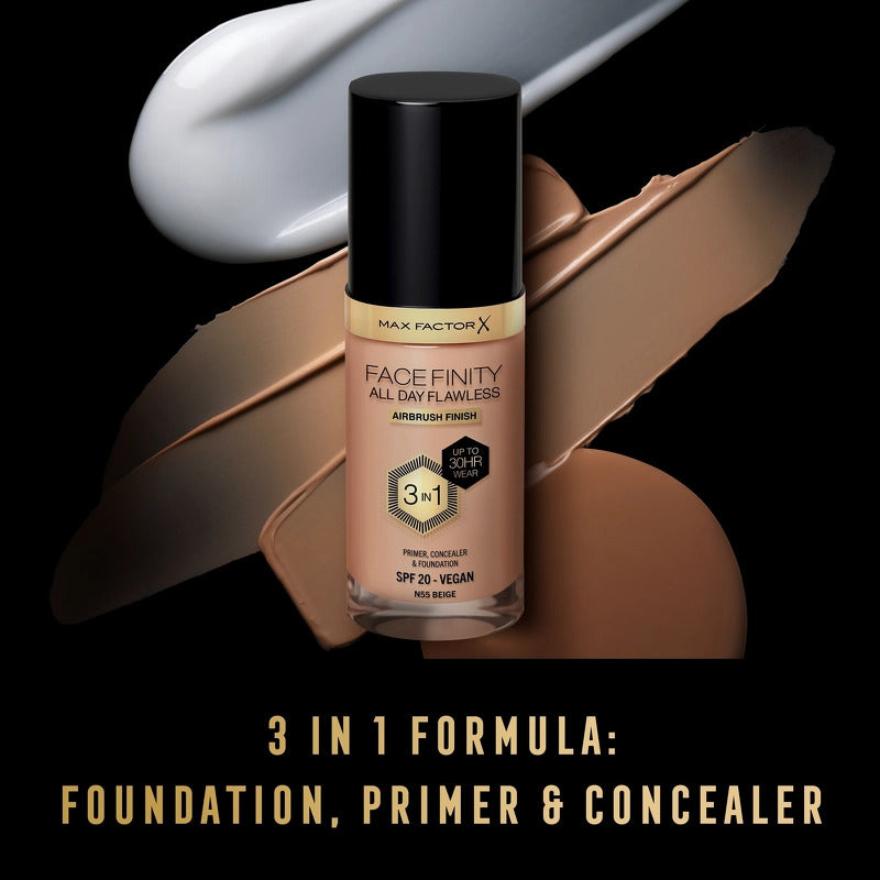 MAX FACTOR FACEFINITY 3IN1 primer, concealer &amp; foundation #55-beige 30 ml