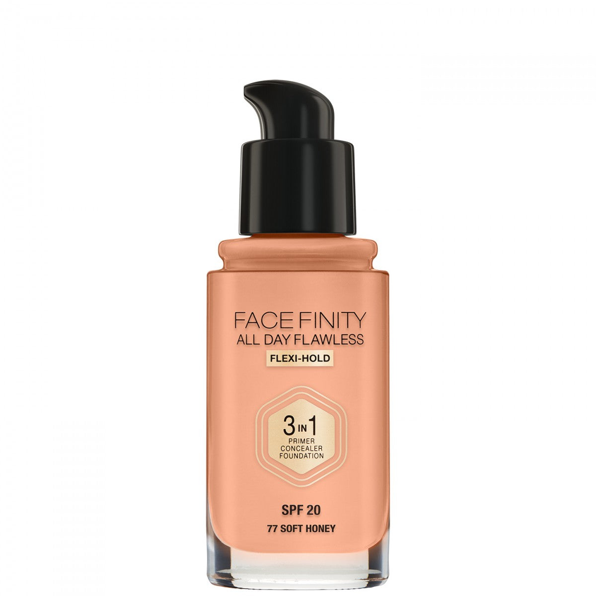 MAX FACTOR FACEFINITY 3IN1 primer, concealer &amp; foundation #77-soft honey 30 ml
