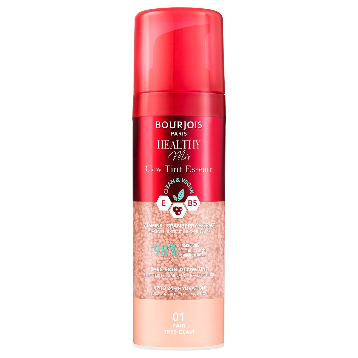 BOURJOIS HEALTHY MIX GLOW TINT ESSENCE makeup base #01-Fair 30 ml