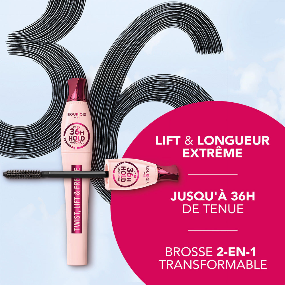 BOURJOIS TWIST, LIFT & FREEZE mascara 36h hold 8 ml