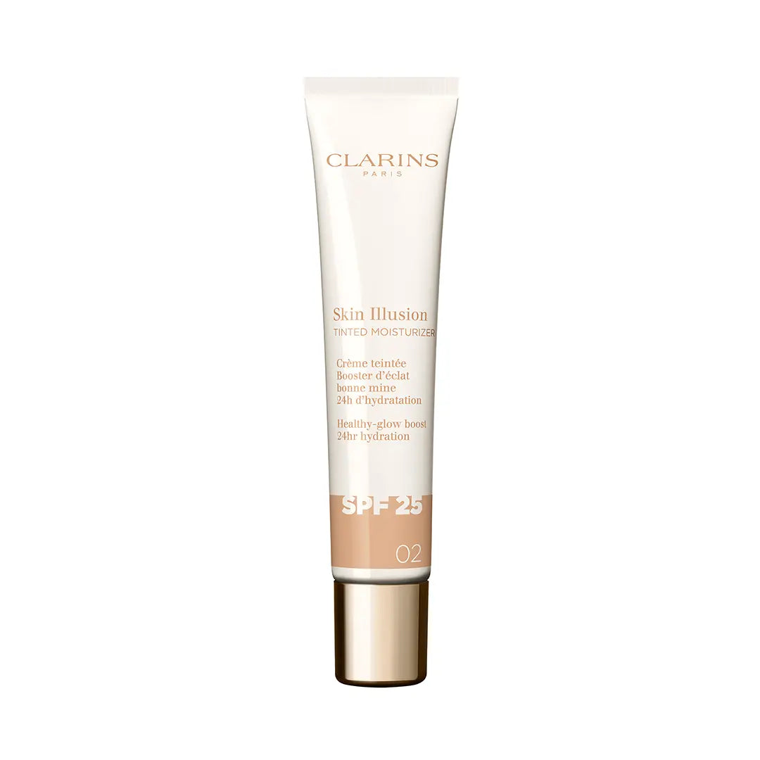 CLARINS SKIN ILLUSION TINTED MOISTURIZER anti-aging tinted glow treatment SPF 25 #02 40 ml
