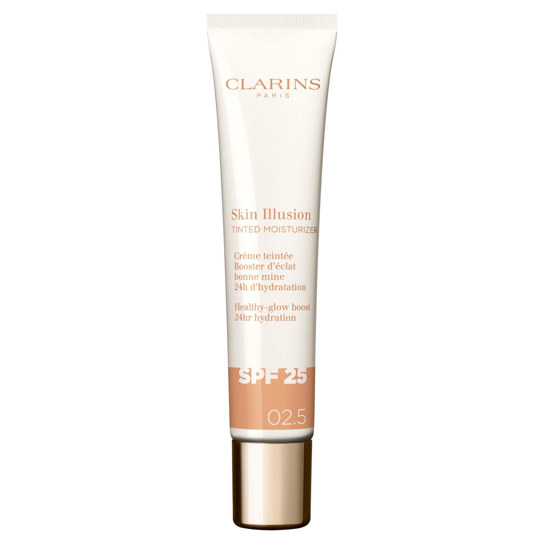 CLARINS SKIN ILLUSION TINTED MOISTURIZER anti-aging tinted glow treatment SPF 25 #02 40 ml