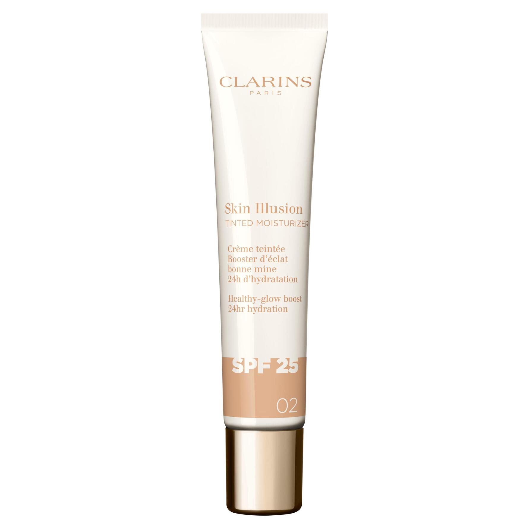 CLARINS SKIN ILLUSION TINTED MOISTURIZER anti-aging tinted glow treatment SPF 25 #02.5 40 ml