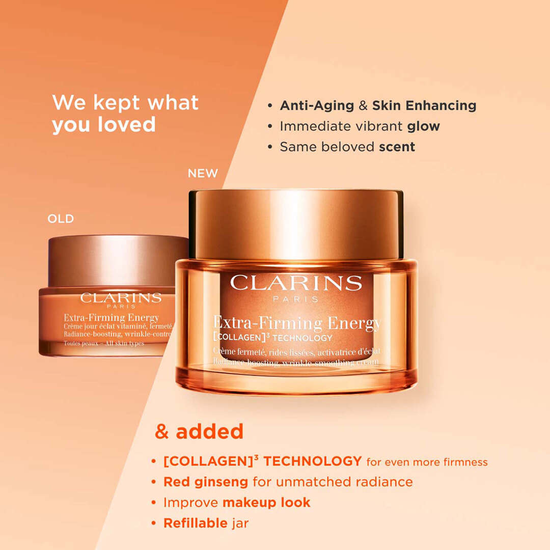 CLARINS EXTRA FIRMING ENERGY firming cream, smooths wrinkles, activates radiance, 50ml refill
