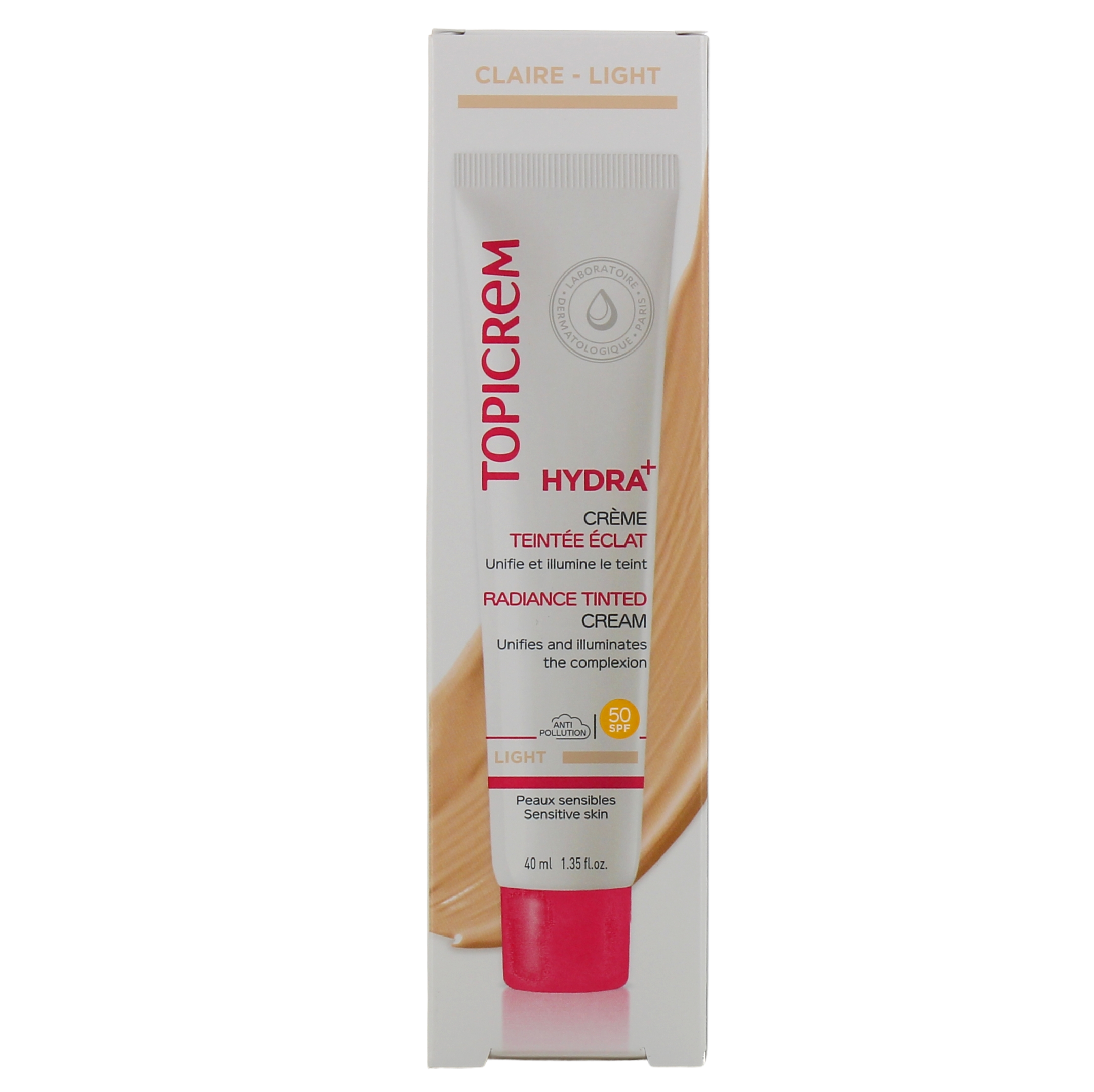 TOPICREM HYDRA+ tinted cream SPF50 #Light 40 ml