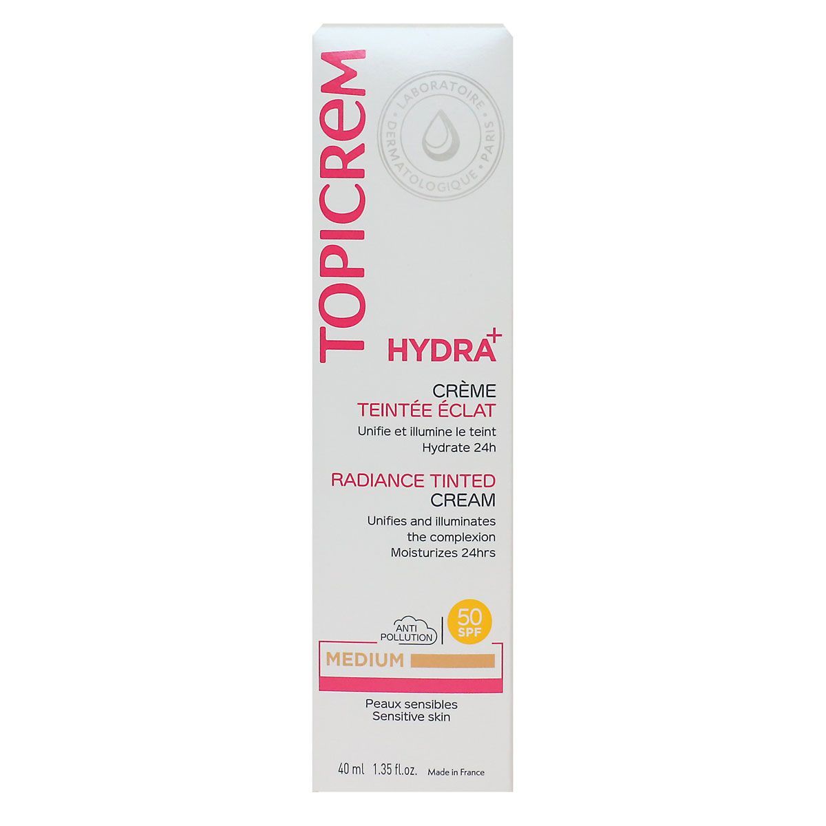 TOPICREM HYDRA+ tinted cream SPF50 #Medium 40 ml