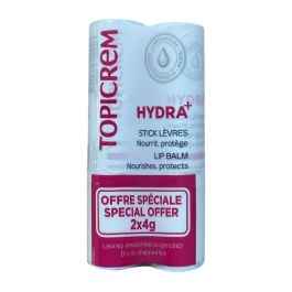 TOPICREM HYDRA+ ultra-hydrating lip balm pack 2 x 4 gr