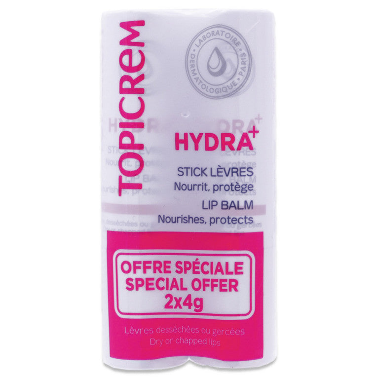 TOPICREM HYDRA+ ultra-hydrating lip balm pack 2 x 4 gr