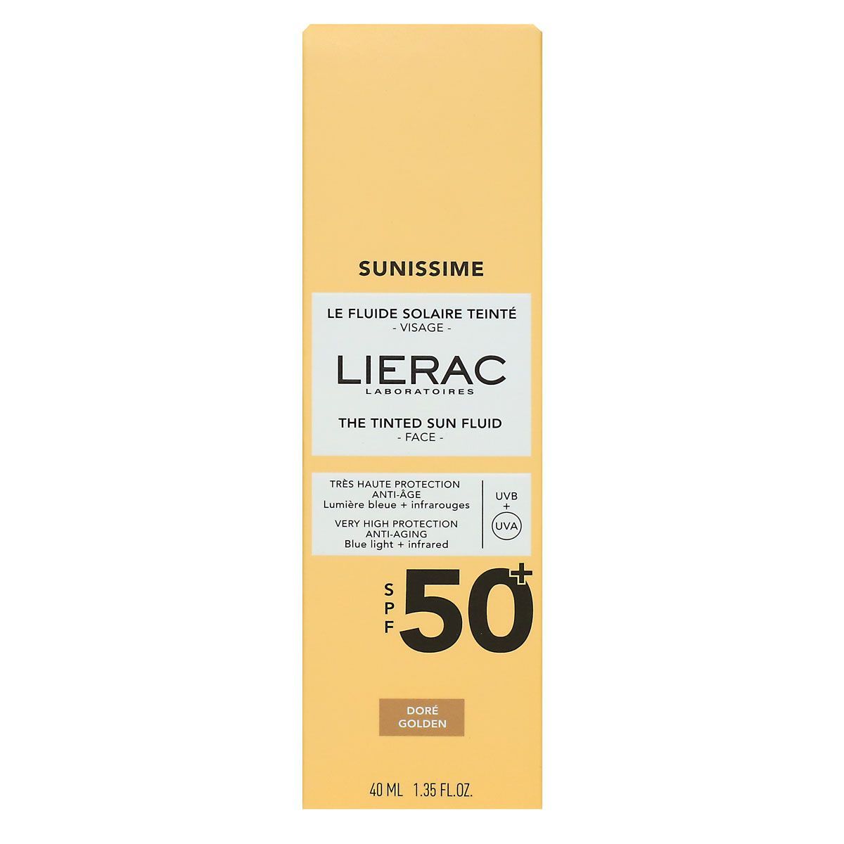 LIERAC SUNISSIME tinted sunscreen fluid SPF50+ #Golden 40 ml