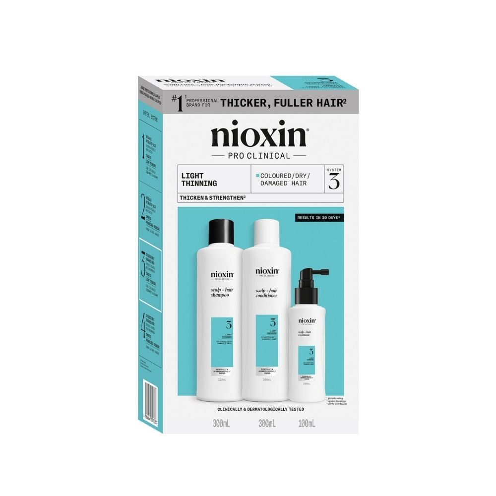 NIOXIN SYSTEM 3 - Kit - Treatment for Colored Hair with Mild Thinning 3 units