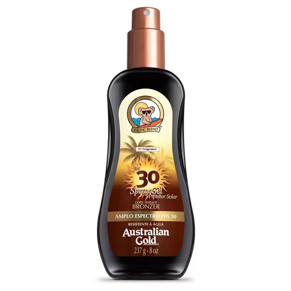 AUSTRALIAN GOLD SUNSCREEN SPF30 spray gel with instant bronzer 237 ml