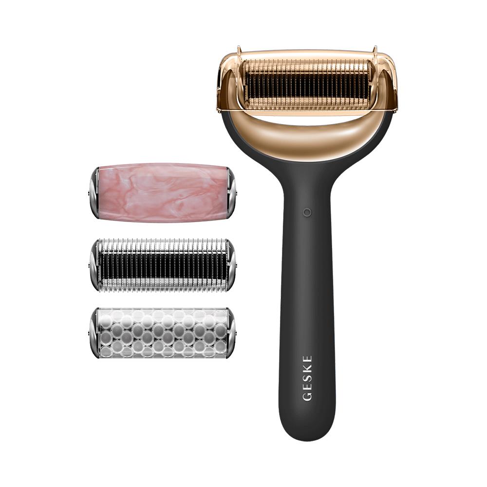 GESKE SMART APP GUIDED facial and body roller with microneedles 9 in 1 #black 4 u