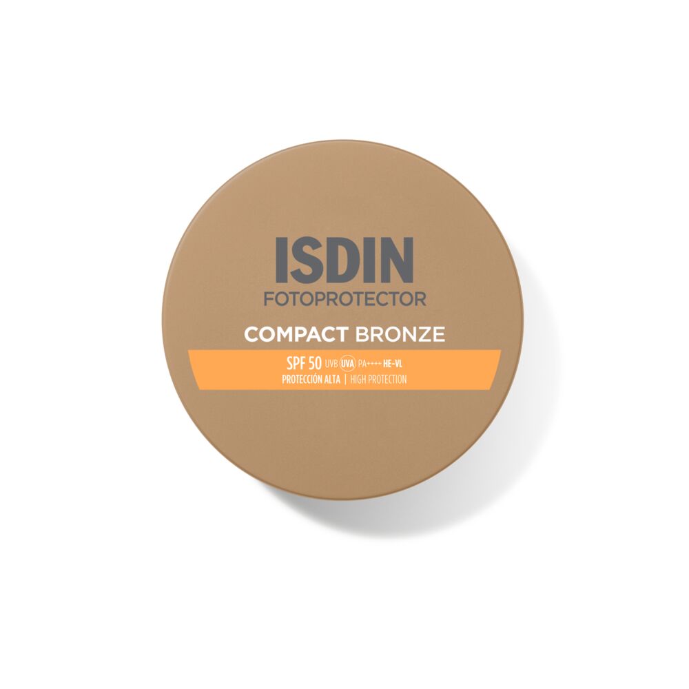 ISDIN COMPACT SUNSCREEN SPF 50 natural long-lasting coverage #Bronze 10g