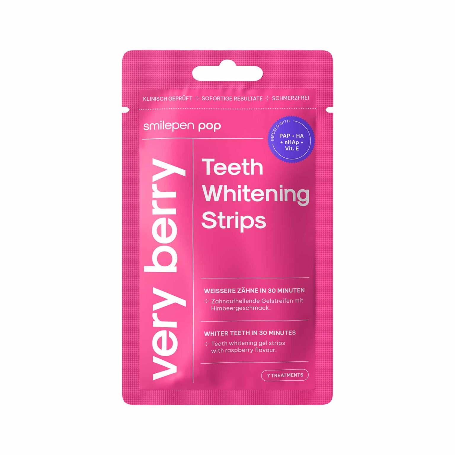 POP. Strawberry Flavored Whitening Strips 7 Units